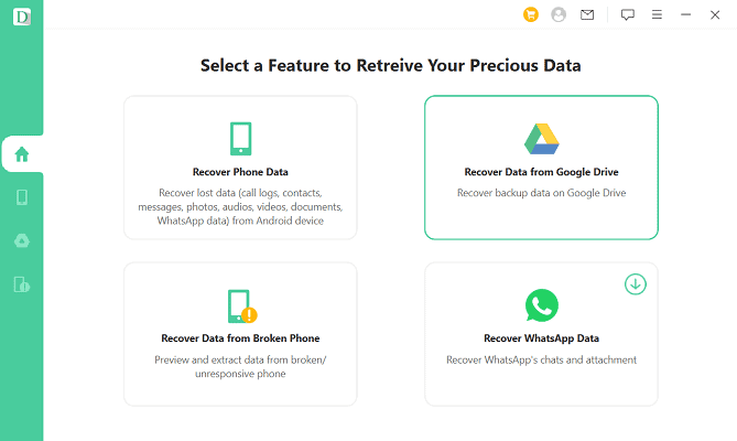 Antarmuka Pemulihan Data Android D-Back