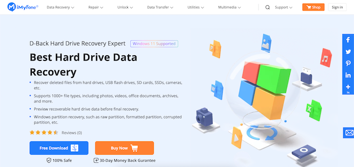 iMyFone D-Back Hard Drive Recovery Homepage dell'esperto