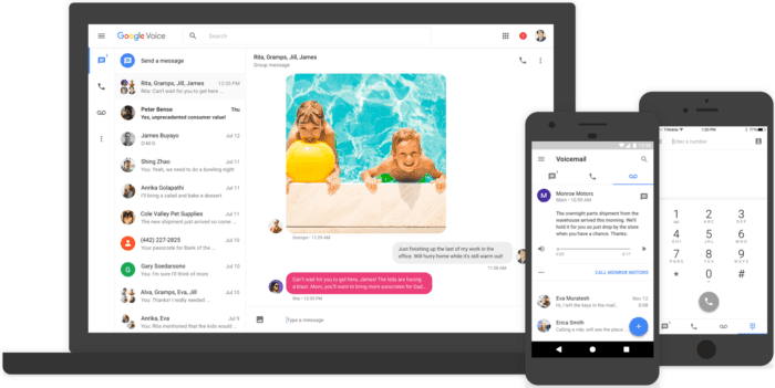 Capture d'écran Google Voice