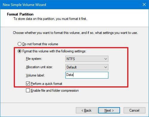 Format Partition