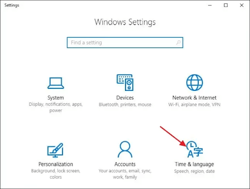 Time & Language setting