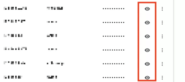 Click on chrome eye symbol to see the password