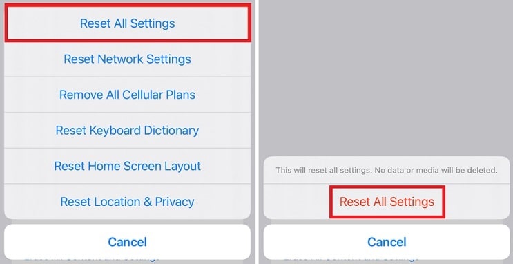 Redefinir todas as configurações do iphone