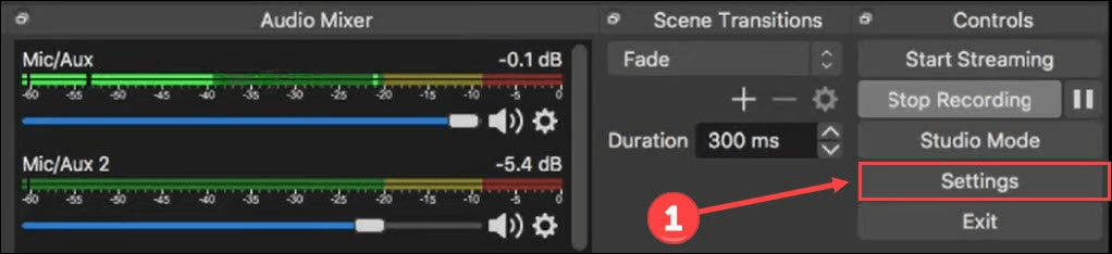 Check the OBS audio settings