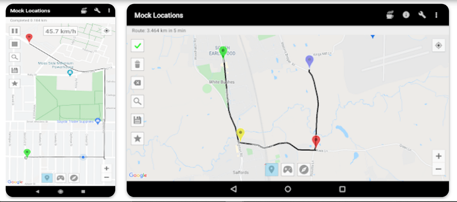 Mock Locations (fake GPS path)