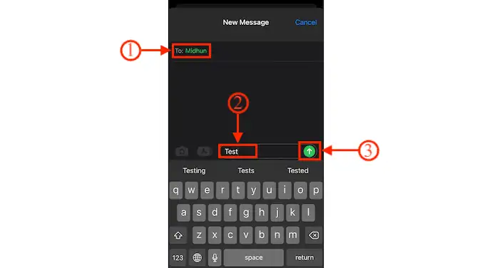 Envoyer un message dans les applications iPhone Message