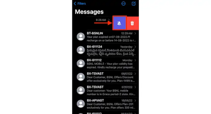 Désactiver les notifications pour les messages iPhone