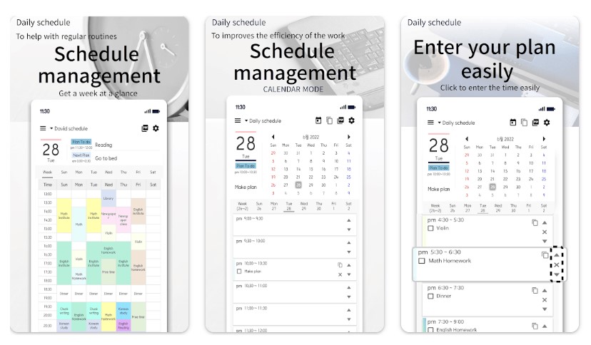 ตารางเวลาประจำวัน